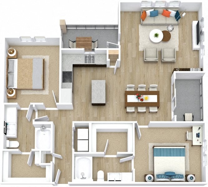 Floor Plans of Pine Prairie Apartments in Lewisville, TX